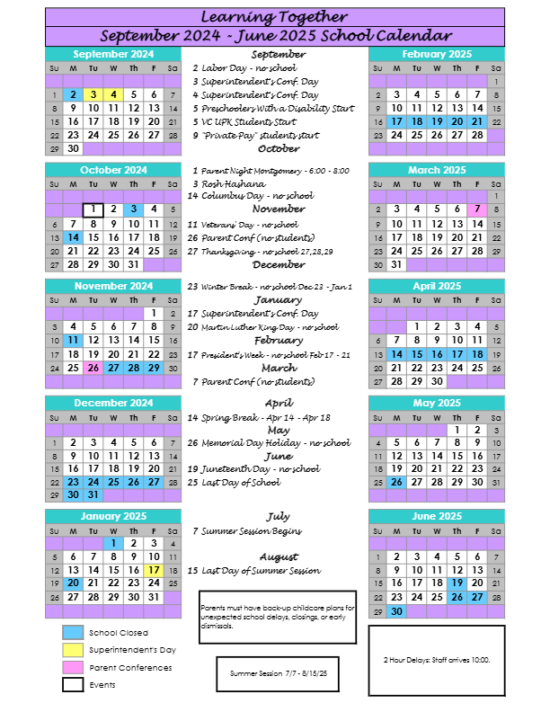 Learning Together 2022 - 2023 Calendar